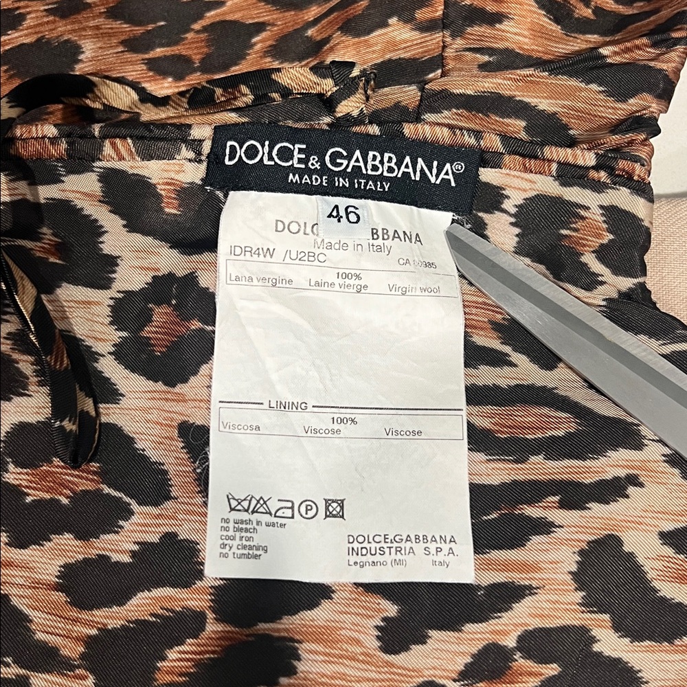 Dolce & Gabbana Tan W/Brown Velvet Bow & Leopard Lining Sleeveless Dress 🎀 - Picture 7 of 11